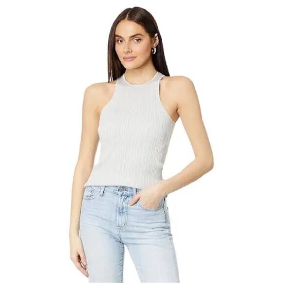 The Signature Shimmer Knit Cutaway Sweater Tank Vapor Silver Size XXS NO048 - Picture 1 of 5